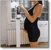 pregnant woman on scale